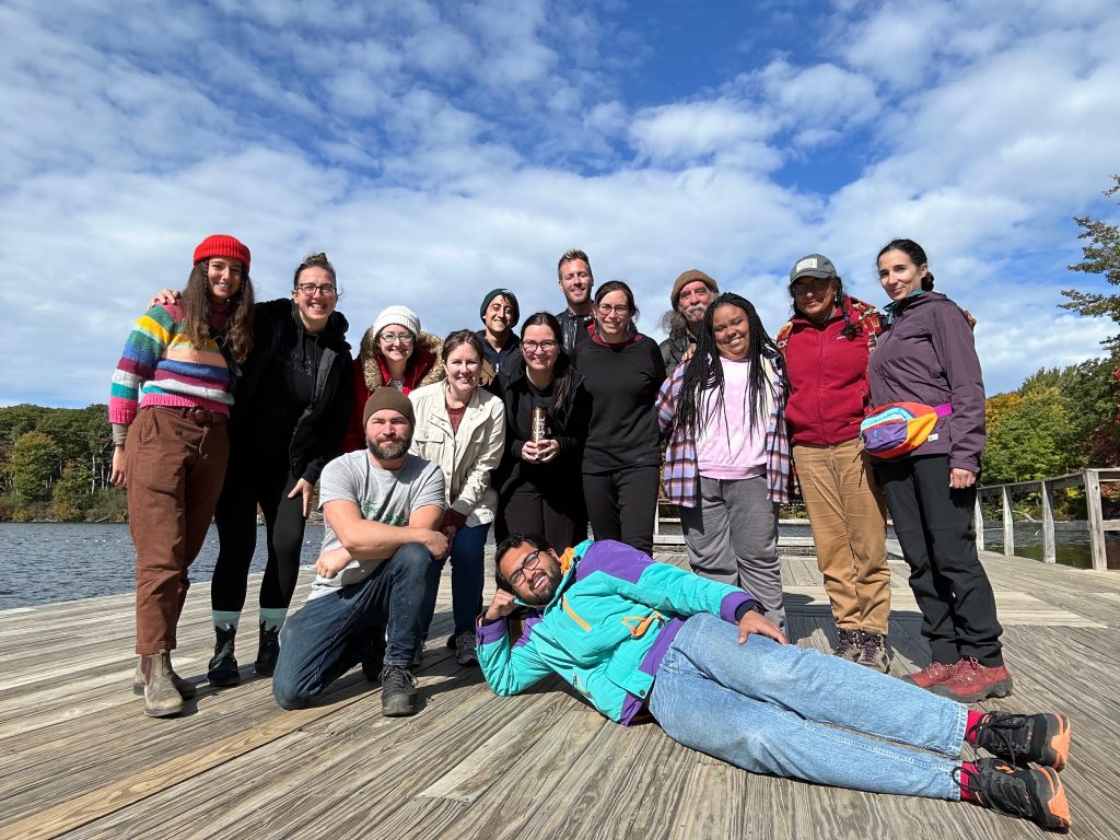 A group of students and faculty who participated in Harlem in the Woods event